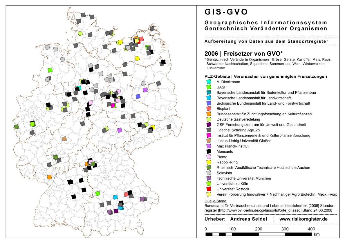 Freisetzer von gentechnisch ver�nderten Organismen (GVO) 2006